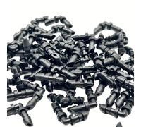 Paquete de 100 accesorios de riego por goteo de codo de púas de 90 grados, conectores de riego por goteo con púas para tubos de goteo universales de 1/4 pulgadas, codo de riego para sistema de goteo o