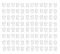 Paquete de 100 almohadillas de repuesto de goma de silicona blanca compatibles con Motorola Kenwood Icom Yaesu Baofeng HYT Midland Cobra Radio Vigilancia Acústico Tubo Auricular (100 unidades)