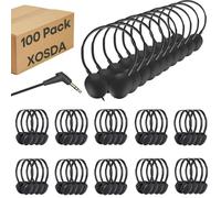 Paquete de 100 auriculares a granel para estudiantes, niños, aula, escuela, niños, niñas, adolescentes y adultos, juego de clase al por mayor para biblioteca, museos, avión (LS04, 100 negro)