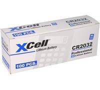 Paquete de 100 Baterías de Botón XCell CR2032 Litio 3V / 220mAh