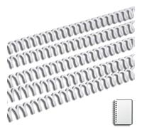 Paquete de 100 bobinas de encuadernación en espiral, 8mm 5/16 pulgadas, 40 hojas de capacidad, anillas de peine de plástico de paso 4:1 para calendario de cuaderno (Blanca)