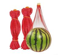 Paquete de 100 bolsas de malla reutilizables de sandía con cordón, red de protección de frutas resistente para bolsas de cosecha de verduras y soporte para plantas