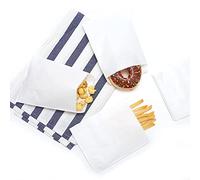 Paquete de 100 bolsas de papel kraft blanco de 15 x 20 cm para panadería, galletas, bocadillos, palomitas de maíz, pequeña bolsa de regalo