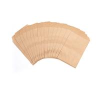 Paquete de 100 bolsas de papel kraft natural de 7,5 x 1,5 cm para panadería, galletas, bocadillos, palomitas de maíz, pequeña bolsa de regalo