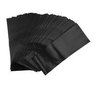 Paquete de 100 bolsas gruesas de polietileno con agujeros de drenaje, macetas de plástico negro para principiantes, jardinería de verduras y flores, trasplante permeable al agua (20 x 30 cm)