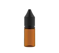 Paquete de 100 botellas de plástico PET Chubby Gorilla Signature de 10 ml, botellas de unicornio en 10 ml para líquidos, aceites y otros líquidos (ámbar transparente/tapa negra)