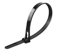Paquete de 100 bridas reutilizables negras de 200 mm x 7,6 mm, resistentes, de nailon fuerte, bridas grandes de plástico grueso de 8 pulgadas