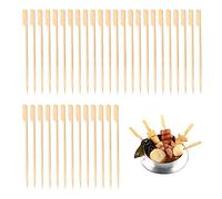 Paquete de 100 brochetas de bambú, palitos de barbacoa de madera, brochetas de madera ecológicas para barbacoa, elementos esenciales para fiestas de barbacoa, frutas, adornos para tartas (15 cm)