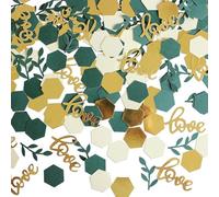 Paquete de 100 círculos de confeti sostenibles con temática natural, ahorro de espacio, accesorios de fiesta para varias ocasiones, confeti de hojas