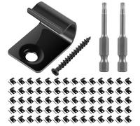 Paquete de 100 clips de arranque de acero inoxidable para cubiertas compuestas, cierres negros de grado 316 resistentes al óxido con tornillos y puntas de destornillador, accesorios profesionales de