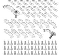 Paquete de 100 clips de montaje de tira LED con tornillos, soportes de fijación de polipropileno transparente para tiras de luz de 8 mm, 9 mm, 10 mm, soporte seguro para instalación de iluminación de