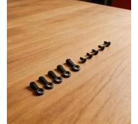 Paquete de 100 clips para marcos de fotos con tornillos para una fijación fuerte y segura del marco, metal resistente a la corrosión para exhibiciones de arte (negro)