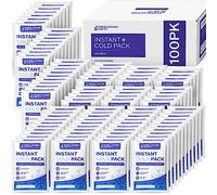Paquete de 100 compresas frías instantáneas, bolsas de hielo instantáneas para lesiones, compresa fría desechable para aliviar el dolor, hinchazón, inflamación, esguinces, dolor de muelas, paquete