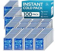Paquete de 100 compresas frías instantáneas desechables para lesiones, compresa fría para aliviar el dolor, hinchazón, 6 x 4.5 pulgadas