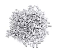 Paquete de 100 crimpadores de pesca de aluminio de doble barril, conectores de tubo de línea de pesca, kit de aparejos de pesca (1 mm)