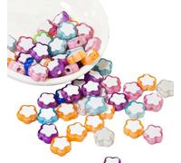 Paquete de 100 cuentas espaciadoras sueltas acrílicas en forma de corazón/flor/mariposa, accesorios de joyería creativos, accesorios hechos a mano
