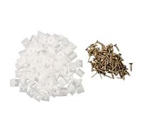 Paquete de 100 cuñas de reparación de cajones de muebles con tornillos de acero inoxidable, juego de cuñas de plástico blanco para nivelación inferior de cajón/cajón, kit de fijación invisible para