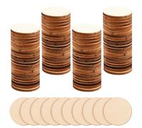 Paquete de 100 discos de madera sin tratar, 2,5 cm (1 pulgada), discos de madera naturales redondos, pequeñas figuras redondas de madera para manualidades, grabado y tallado, materia prima de madera
