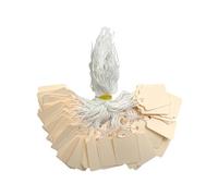 Paquete de 100 etiquetas medianas de color marfil con cuerdas para precios de 25 x 39 mm