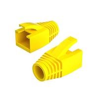 Paquete de 100 fundas de arranque RJ45, Cat5 Cat6 Cat6A, cable de red Ethernet para alivio de tensión, ajuste OD: cable Ethernet de 5,5 a 6,5 mm (OD: 6,5 mm, amarillo)