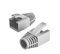 Paquete de 100 fundas de arranque RJ45, Cat5 Cat6 Cat6A Cable de red Ethernet para alivio de tensión, ajuste OD: cable Ethernet de 5,5 a 6,5 mm (OD: 6,5 mm, gris)