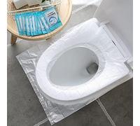 Paquete de 100 fundas desechables de plástico para asiento de inodoro, impermeables y antideslizantes, envueltas individualmente para viajes, perfecto para entrenamiento de orinal, ideal para adultos
