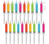 Paquete de 100 jeringas de fiesta con capacidad de 20 ml, tapas de punta para un fácil almacenamiento, jeringas de plástico reutilizables para chupitos de gelatina, Navidad, despedida de soltera