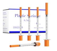 Paquete de 100 jeringas de laboratorio U-100 de 0,3 ml, suministros de jeringas desechables de 0,25 x 6 mm, envueltas individualmente