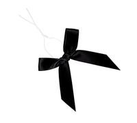 Paquete de 100 lazos de satén negro para bolsas de golosinas, bolsas de regalo, bolsas de dulces de panadería y lazo de cinta de decoración de paquetes, lazo para regalos