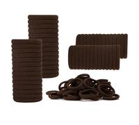 Paquete de 100 ligas para el cabello que no dañan el cabello para mujeres, cabello grueso, suaves y sin costuras, coloridos soportes para coletas para niñas, bandas elásticas para el cabello (café)