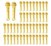 Paquete De 100 Microfono Colgante Aleación Textura Componentes De Joyería Hallazgo Para Representaciones De Artesanía Hecho A Mano Y Artesanal Adecuado