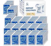 Paquete de 100 paquetes de hielo instantáneo para lesiones, compresa fría para aliviar el dolor, hinchazón, primeros auxilios, dolor de muelas, atletas y actividades al aire libre