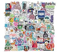 Paquete de 100 pegatinas científicas, química, biología, física, experimento matemático, decoración del aula de ciencias para el laboratorio de profesores y estudiantes