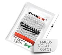 (Paquete de 100 piezas) Chanzon 1N4005 Diodo rectificador 1A 600V DO-41 (DO-204AL) Axial 4005 IN4005 1 Amp 600 Volt Diodos electrónicos de silicio