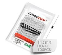 (Paquete de 100 piezas) Chanzon 1N5819 Diodos rectificadores de barrera Schottky 1A 40V DO-41 (DO-204AL) Axial 5819 IN5819 1 Amp 40 Volt