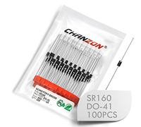 (Paquete de 100 piezas) Chanzon SR160 (SB160) Diodos rectificadores de barrera Schottky 1A 60V DO-41 (DO-204AL) Axial 1 Amp 60 Volt