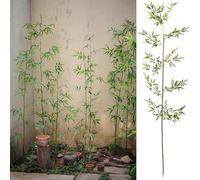 Paquete de 100 plantas de bambú falsas, 200-100 cm de alto, vegetación realista para paisajismo al aire libre, balcón, jardín, decoración del hogar, uso en interiores y exteriores