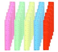 Paquete de 100 reglas de plástico transparente de 6 pulgadas, reglas pequeñas con pulgadas y centímetros, reglas métricas a granel de colores surtidos para aula, niños, estudiantes, suministros de