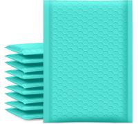 Paquete de 100 sobres de burbujas de aluminio metálico, impermeables, autoadhesivos, dorados, plateados, negros o rosados, sobres acolchados para embalaje por correo (verde azulado, 220 x 270 mm)