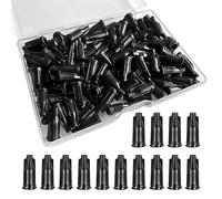 Paquete de 100 tapas de jeringa Luer Lock para punta Luer Slip Lock dispensación sin fugas, color negro