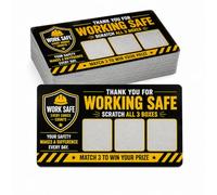 Paquete de 100 tarjetas de seguridad para rascar para empleados, regalos de reconocimiento de la semana de seguridad en el lugar de trabajo, boletos de premio para incentivos del personal, premios