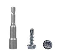 Paquete de 100 tornillos DIN 7504 K de acero cincado 4,8 x 19 mm, tornillo de chapa autoperforante, cabeza de arandela hexagonal, autorroscante (100, 4,8 x 19 mm)