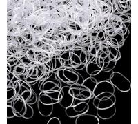 Paquete de 1000 Mini Gomas de Pelo Bandas Elásticas Suaves para Pelo de Niños, Trenzas, Peinado de Boda y Más (Transparente)