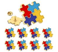 Paquete de 12/24/50/100 pines de solapa para rompecabezas de autismo a granel, autismo autista/trastorno del espectro de Asperger para apoyo de ASD, alfileres de conciencia sobre causa del amor,