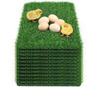 Paquete de 12 alfombrillas de césped artificial, 12 x con respaldo de drenaje para caja nido de gallinero, parches de césped para interiores y exteriores para decoración de bricolaje