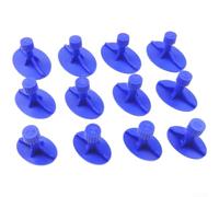 Paquete de 12 almohadillas de extracción reforzadas ovaladas para reparación de abolladuras de coche en paneles de carrocería de automóviles puertas y capó con tamaños versátiles en azul verde (azul)