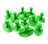 Paquete de 12 almohadillas ovaladas reforzadas para reparación de abolladuras de coche en paneles de carrocería de automóviles y puertas y capó con tamaños versátiles en azul verde (verde)