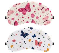 Paquete de 12 antifaz para dormir, bloquea completamente la luz para dormir de lado, mariposa colorida con patrón de flores, cero presión ocular, vendaje nocturno, cubierta ajustable para sombra de