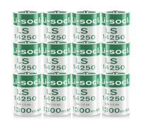 Paquete de 12 baterías de litio LS14250 de 3,6 V 1/2 AA 1300 mAh, baterías ER14250, no recargables