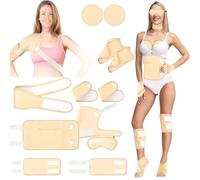 Paquete de 12 bolsas de aceite de ricino reutilizables de algodón, impermeables, aplicación de cuerpo entero, rodilla, codo y muñequera, paquete de aceite de ricino reutilizable